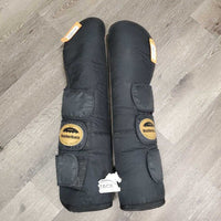 Front & Hind Tall Shipping Boots, Fleece Lined *gc, clean, mnr stains, clumpy, hairy, rubs & snags & frays, older
