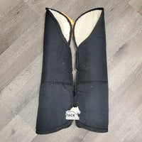 Front & Hind Tall Shipping Boots, Fleece Lined *gc, clean, mnr stains, clumpy, hairy, rubs & snags & frays, older
