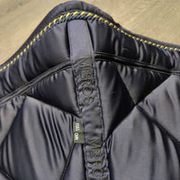Quilt Padded Dressage Saddle Pad, 2x piping *gc, clean, mnr hair, shrunk, puckers, faded, rubs, pills, snags
