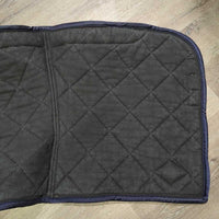 Quilt Padded Dressage Saddle Pad, 2x piping *gc, clean, mnr hair, shrunk, puckers, faded, rubs, pills, snags
