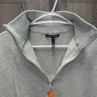 Cotton Sweater, mesh back, 1/4 Zip up *gc, pit & sides: rubs, pills
