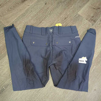Euro Seat Breeches *gc/fair, stained/discolored seat & legs, seam puckers, v.bubbled & stretched

