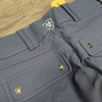 Euro Seat Breeches *gc/fair, stained/discolored seat & legs, seam puckers, v.bubbled & stretched
