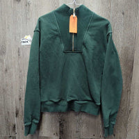 Hvy Sweatshirt, 1/3 Zip up *gc, faded, seam puckers, hairy
