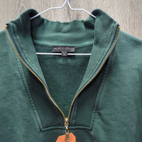 Hvy Sweatshirt, 1/3 Zip up *gc, faded, seam puckers, hairy
