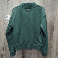 Hvy Sweatshirt, 1/3 Zip up *gc, faded, seam puckers, hairy
