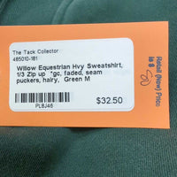 Hvy Sweatshirt, 1/3 Zip up *gc, faded, seam puckers, hairy
