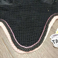 Crochet Ear Bonnet, Fly Veil, piping, bling *xc, clean, mnr hair, shrunk? curled
