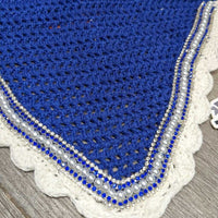 Crochet Ear Bonnet, Fly Veil, pearls, 4x bling *xc, clean, mnr hair, mnr curled
