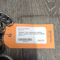 Thin Jointed SS Pelham, Chain *vgc/xc, mnr stains & residue
