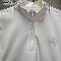 SS Show Shirt, 1/3 Zip Upbling *gc, mnr snags & stains, seam puckers, older
