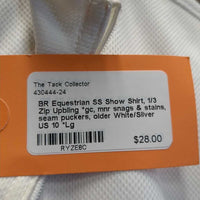 SS Show Shirt, 1/3 Zip Upbling *gc, mnr snags & stains, seam puckers, older
