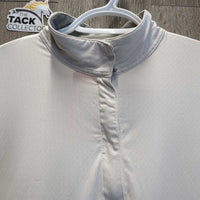 LS Sun Shirt, 1/4 Zip Up, Mesh Sleeves, Snap Collar *gc/fair, mnr snags, rubs, pills, pitt stains & runs, dingy, faded logos
