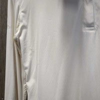 LS Sun Shirt, 1/4 Zip Up, Mesh Sleeves, Snap Collar *gc/fair, mnr snags, rubs, pills, pitt stains & runs, dingy, faded logos
