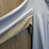 LS Sun Shirt, 1/4 Zip Up, Mesh Sleeves *gc, mnr snags, rubs, pills, pitt stains & runs
