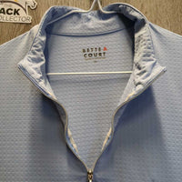LS Sun Shirt, 1/4 Zip Up, Mesh Sleeves *gc, mnr snags, rubs, pills, pitt stains & runs
