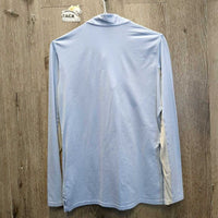 LS Sun Shirt, 1/4 Zip Up, Mesh Sleeves *gc, mnr snags, rubs, pills, pitt stains & runs
