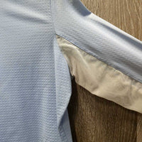 LS Sun Shirt, 1/4 Zip Up, Mesh Sleeves *gc, mnr snags, rubs, pills, pitt stains & runs
