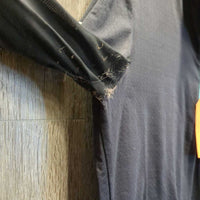 LS Sun Shirt, 1/4 Zip Up, Mesh Sleeves *gc/fair, pulled/frayed mesh elastic, faded, older, puckers
