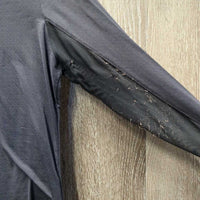 LS Sun Shirt, 1/4 Zip Up, Mesh Sleeves *gc/fair, pulled/frayed mesh elastic, faded, older, puckers
