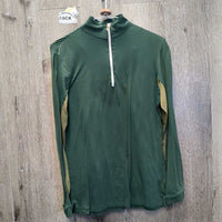 LS Sun Shirt, 1/4 Zip Up, Mesh Sleeves *gc, pit stains, fuzzy, hairy, rubs, pills, older?
