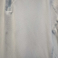 LS Sun Shirt, 1/4 Zip Up, Mesh Sleeves *gc, snags, runs, seam rubs, puckers, cuff & pit stains

