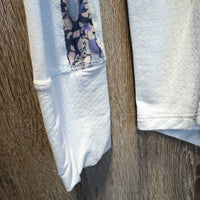 LS Sun Shirt, 1/4 Zip Up, Mesh Sleeves *gc, snags, runs, seam rubs, puckers, cuff & pit stains
