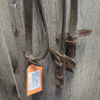 Rsd/FS Padded Monocrown Bridle, Bling, Rubbber Lined Reins, Charm *gc, dirty, dry, stiff, rubs, mismatched, scratches, threads, edge scrapes
