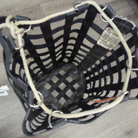 Round Slow Feed Hay Net, Top Rope *gc, clean, stained, residue, faded, rubs, replaced rope
