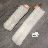 2 Halter Sheepskin Fuzzies, velcro *1: xc/like new, 1: clean, clumpy, mnr stains
