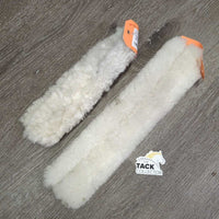 2 Halter Sheepskin Fuzzies, velcro *1: xc/like new, 1: clean, clumpy, mnr stains
