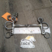 Thin Jointed SS Pelham Bit, Chain *gc, dirty, residue, scratches
