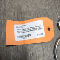 Thick French Link 2 Ring Elevator Bit, revolving center lozenge *gc, dirt, stains, scratches
