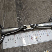 Hvy Thick French Link Loose Ring Bit, flat center bar *gc/fair, v.dirty, residue, stains
