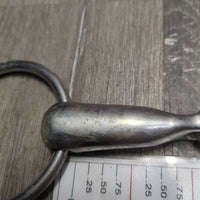 Hvy Thick French Link Loose Ring Bit, flat center bar *gc/fair, v.dirty, residue, stains
