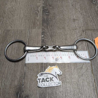 Hvy Thick French Link Loose Ring Bit, flat center bar *gc/fair, v.dirty, residue, stains
