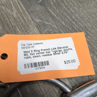 Med 3 Ring French Link Elevator Bit, flat center bar *vgc/gc, scuffs, rubs, clean, residue

