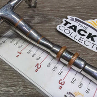 SS Rotating Mullen Mouth Pelham Bit, center copper rings, chain, hooks *xc, clean, mnr scuffs
