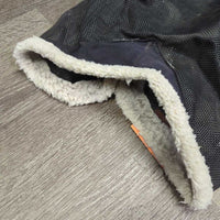 Hvy Mesh Fly Mask, Hvy Fleece Edges, ears *gc/fair, clean, older, faded, sm holes, rubs, frays & discolored spots, clumpy & thin fleece
