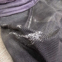 Hvy Mesh Fly Mask, Hvy Fleece Edges, ears *gc/fair, clean, older, faded, sm holes, rubs, frays & discolored spots, clumpy & thin fleece
