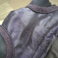 Hvy Mesh Fly Mask, Hvy Fleece Edges, ears *gc/fair, clean, older, faded, sm holes, rubs, frays & discolored spots, clumpy & thin fleece
