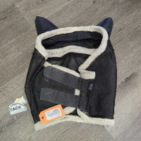 Hvy Mesh Fly Mask, Hvy Fleece Edges, ears *gc/fair, clean, older, faded, sm holes, rubs, frays & discolored spots, clumpy & thin fleece
