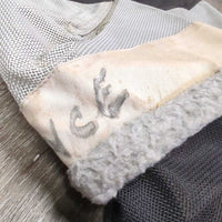Soft & Hvy Mesh Fly Mask, ears, nose *gc, marker, stains, clumpy, dirty, threads, older?
