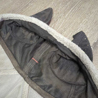 Soft & Hvy Mesh Fly Mask, ears, nose *gc, marker, stains, clumpy, dirty, threads, older?
