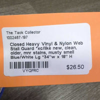 Closed Heavy Vinyl & Nylon Web Stall Guard *xc/like new, clean, older, mnr stains, musty smell
