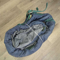 Med Winter Blanket, 0 legs *gc, clean, wpf, crinkly, stains, mnr repairs, snags, rubs, faded, threads
