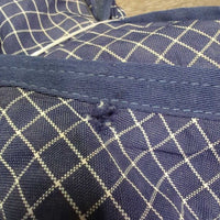 Nylon Stable Sheet, 2 legs, tail *vgc, marker, mnr repairs,stains, threads, snags, dust, faded, mnr hole
