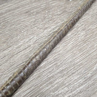 Hvy Riding Whip - Crop, woven leather handle, strap *gc, peeling, older, rubs, bent handle
