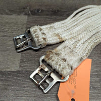 Hvy Nylon String Girth, Roller Buckles *gc, mnr hair, dirt, rubs, stains & rust, older
