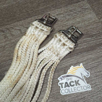 Hvy Nylon String Girth, Roller Buckles *gc, mnr hair, dirt, rubs, stains & rust, older
